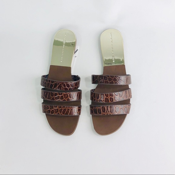 Zara Shoes - LAST PAIR ❤️‍🔥ZARA BROWN ANIMAL EMBOSSED LEATHER SANDALS